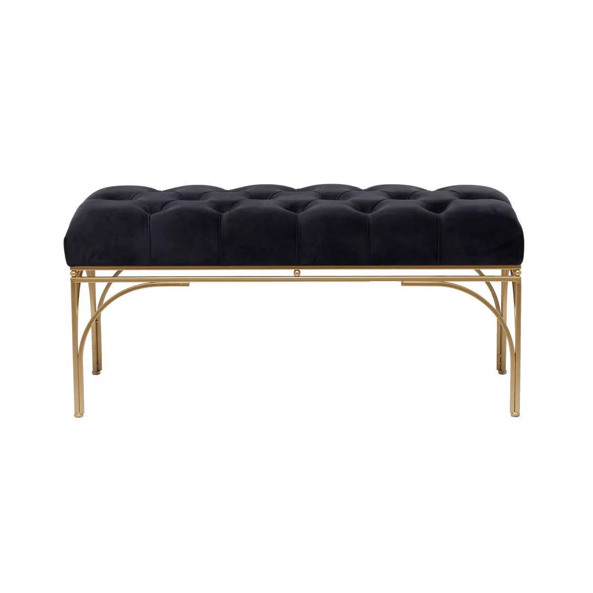 Rectangular Glam Velvet Bench -Black