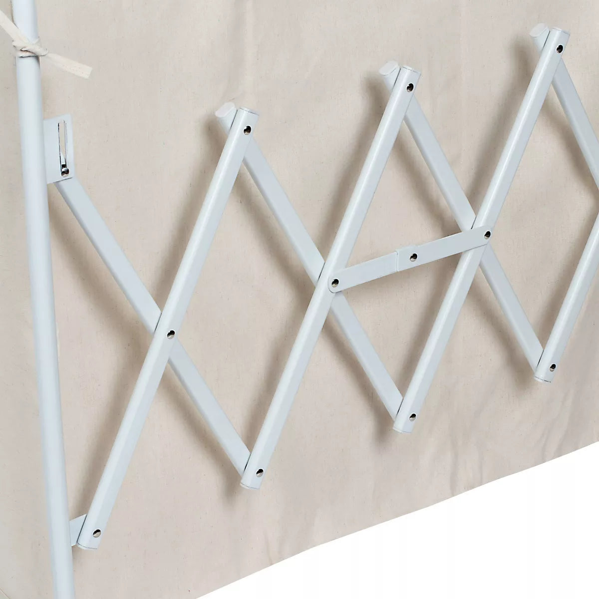 Accordion Triple Sorter - White Steel Rolling Laundry Hamper with Wheels, Collapsible Open-Top Design