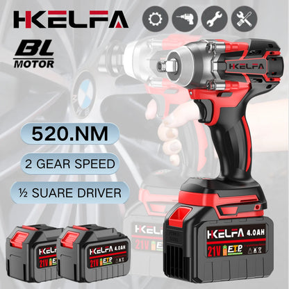 520N·m Brushless Electric Impact Wrench - 1/2" Cordless Tool Compatible with Makita 18V Battery