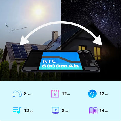 Android Tablet 12 Inch Large Screen Tablet 24GB+128GB 2K Display 18W Fast Charge 5MP+13MP Camera 8000Mah Battery Tablets