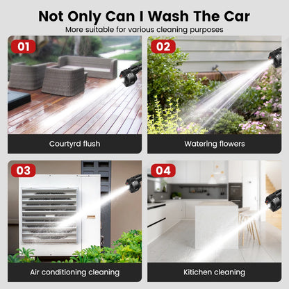 AUTSOME 6 in 1 Cordless Car High Pressure Car Washer Washing Cleaner Machine Water Spayer