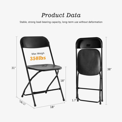 JHK Lightweight Plastic Folding Chairs - 4/6 Pack, 330LB Load Capacity, Versatile for Indoor/Outdoor Use, Ideal for Living Room and Home Office