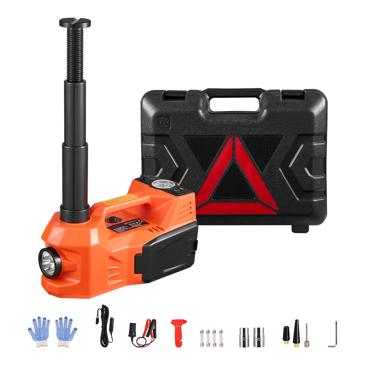 Succebuy 5T Electric Scissor Jack with Integrated Inflator and LED Light for Sedans, SUVs, and Trucks