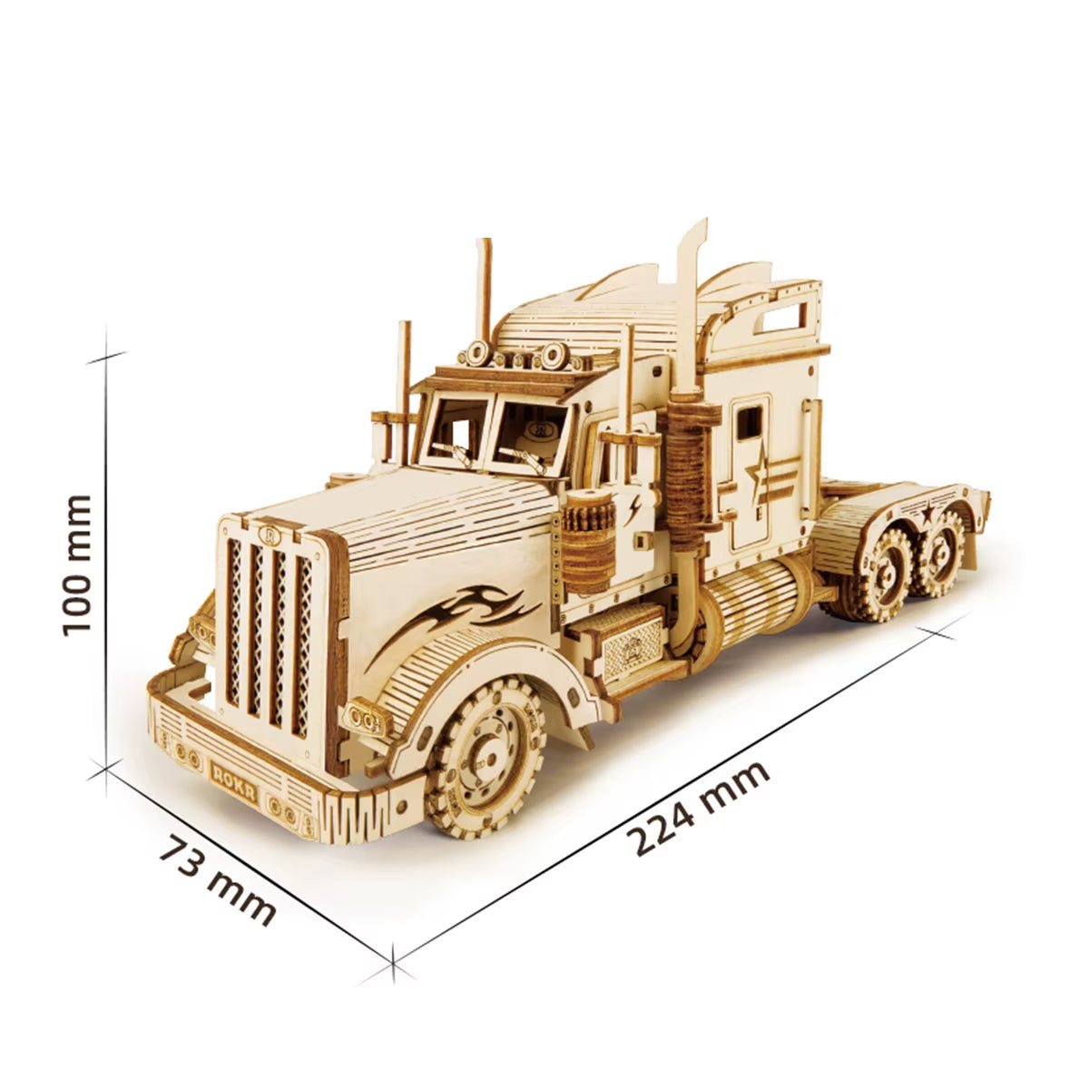 Robotime Classic Car 3D Wooden Puzzle Model Kits: Vintage Train, Army Jeep, and Heavy Truck at 1:15 Scale for Children