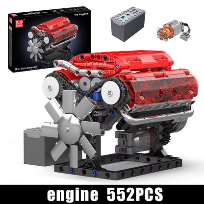 Mould King 10088 the V8 Engine Building Block Assembly Technical Car Brick Set Educational Car Engine Toys Kids Christmas Gift