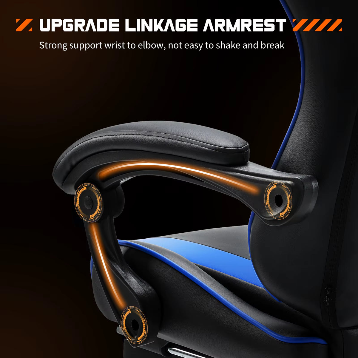 JHK Ergonomic Racing Gaming Chair with Adjustable Swivel, PU Leather, Headrest, and Lumbar Support for Office and Living Room Use