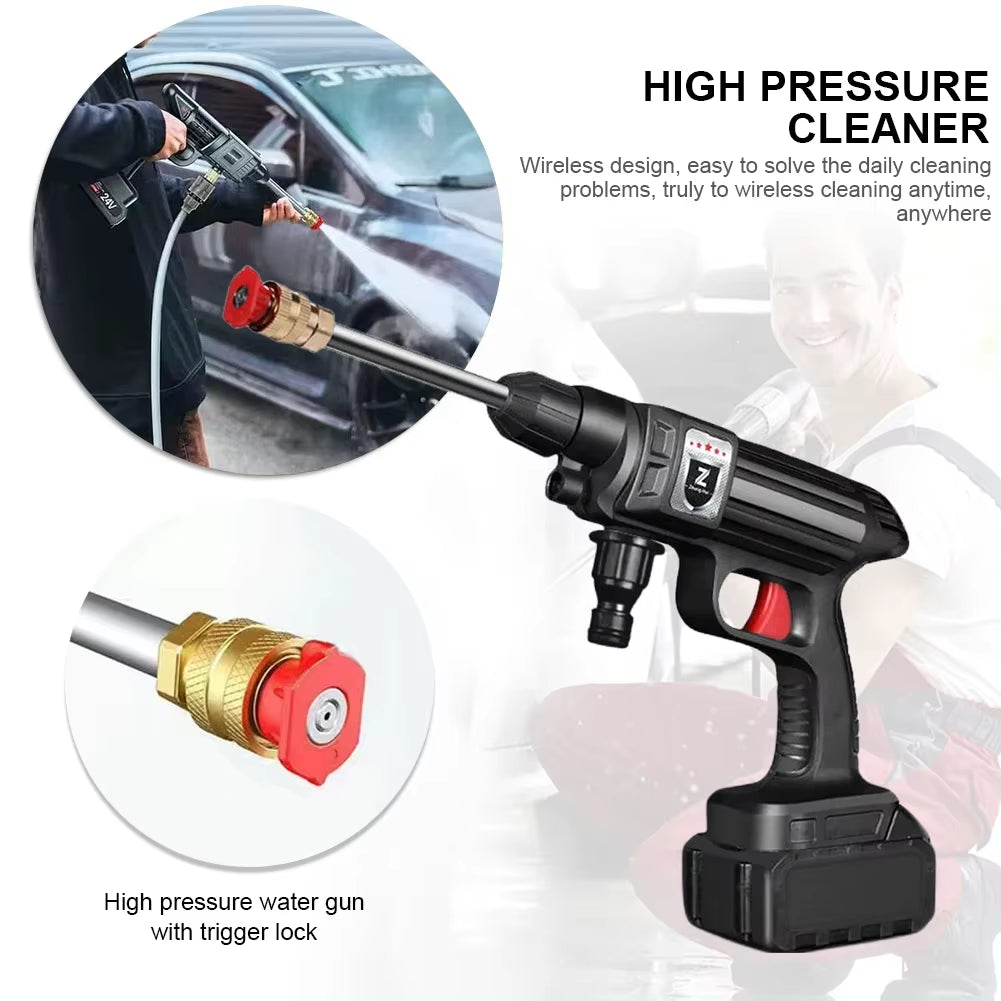 High Pressure Car Washer 30Bar Wireless Car Wash Machine 4000Mah Rechargeable Car Wash Machine for Garden Watering Home Cleaning