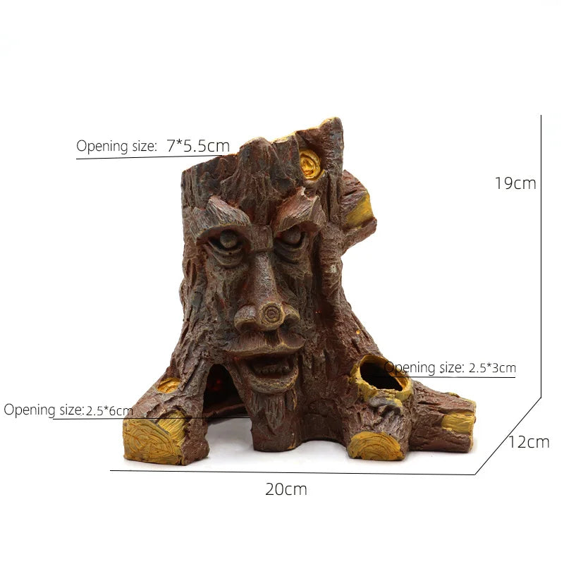 Fish Tank Reptile Box Landscaping Decoration Creative Resin Ornament Lizard Gecko Tree Root Hide Cave Amphibians Terrarium Decor