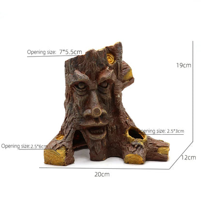 Fish Tank Reptile Box Landscaping Decoration Creative Resin Ornament Lizard Gecko Tree Root Hide Cave Amphibians Terrarium Decor