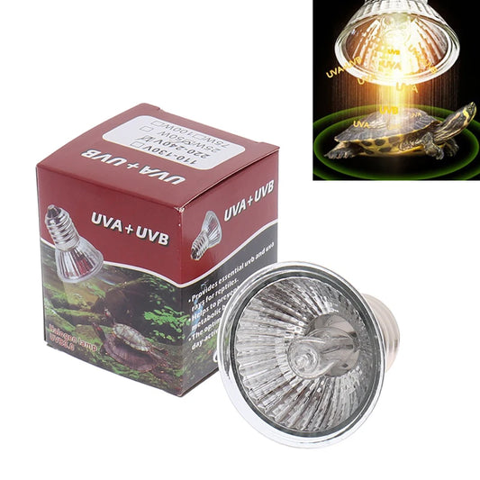 75W UVA+UVB 3.0 Reptile Lamp Bulb Turtle Basking UV Light Bulbs Heating Lamp Temperature Controller