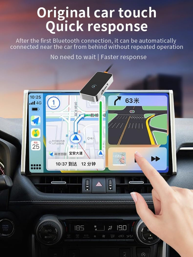 Wireless Carplay Adapter for Apple – Compact Design, Steady Fast Connection, Convert OEM Car Wired to Wireless Carplay - USB Dongle for Iphone Ios 10+ and Android Auto Wireless Adapter (Grey)