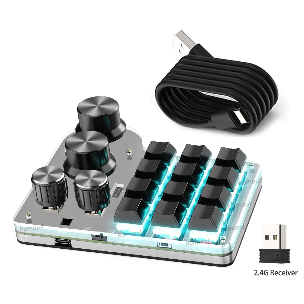 RGB Mechanical Keyboard with Custom Macro Programming PS Gaming Bluetooth Keypad Hotswap for Tablet Keyboard for MX Switch