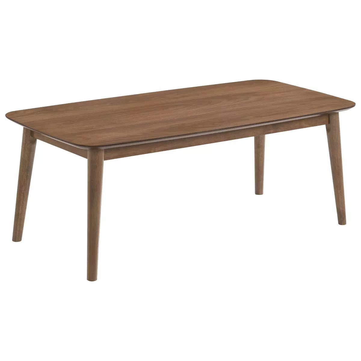 3Pc Radley Wood Coffee Table Set Walnut - Modern Living Room , Beveled Edge Design
