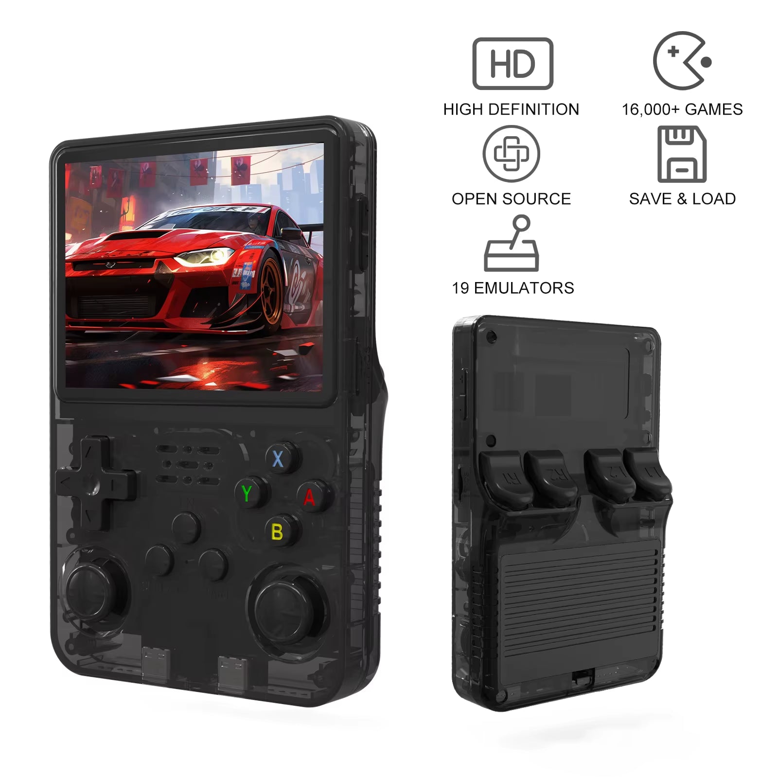 Portable Handheld Game Console 3.5Inch IPS 640X480 Screen Built in 64GB Memory Classic Games and Simulator Games Games