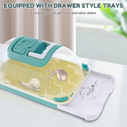 Clear Reptile Kennel Feeding Box Lizard Kennel Insect Snail Spider Breeding Box Turtle Terrarium Reptiles Gecko Lizard Supplies