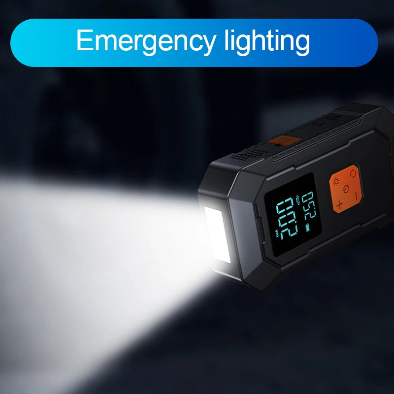 Portable Multi-Function Car Jump Starter and Air Compressor with Power Bank