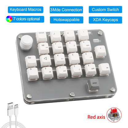 RGB Mechanical Keyboard with Custom Macro Programming PS Gaming Bluetooth Keypad Hotswap for Tablet Keyboard for MX Switch