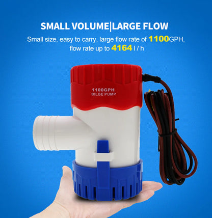 1100GPH 12V Electric Marine Submersible Bilge Sump Water Pump for Boat 3/4" Hose