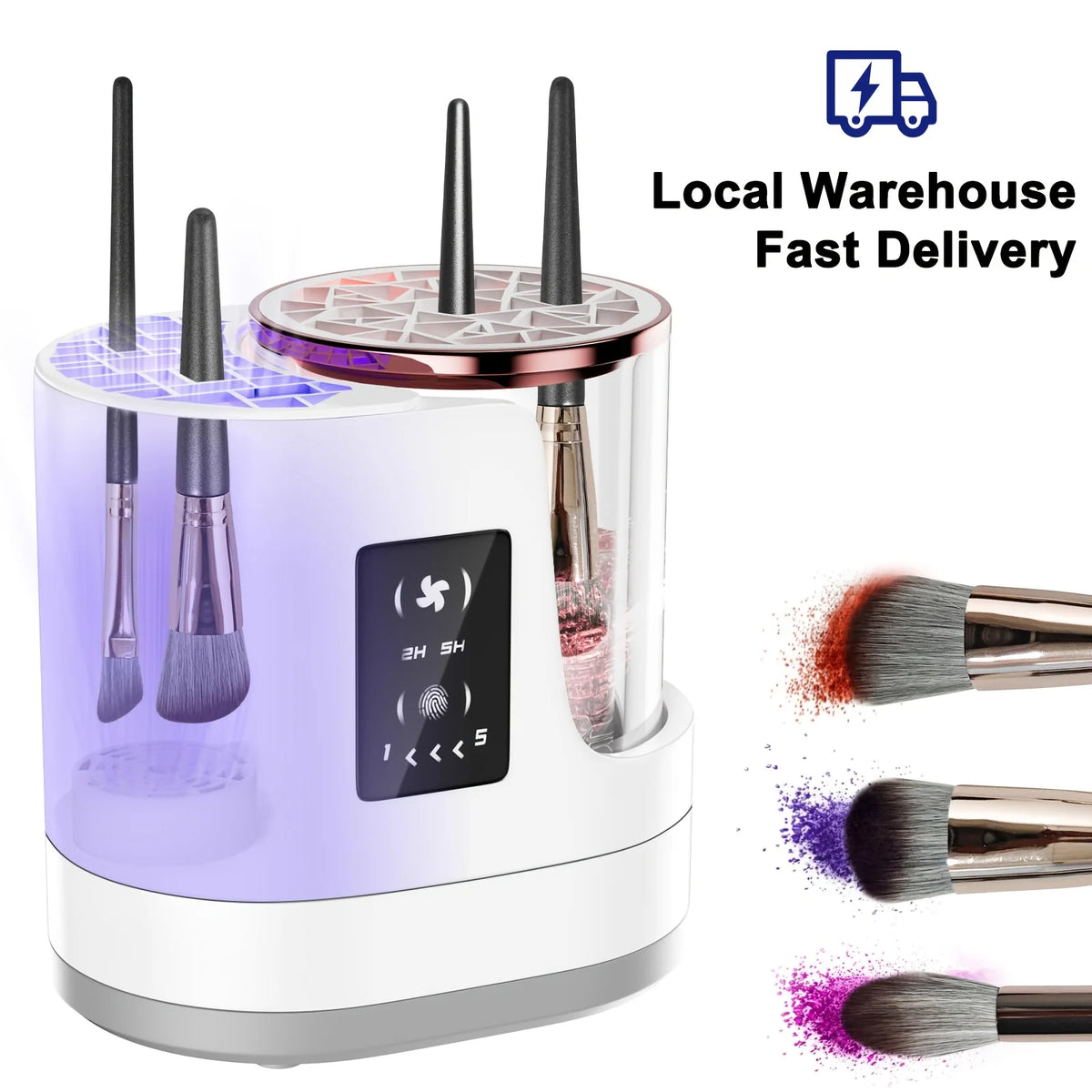 3-in-1 Automatic Electric Makeup Brush Cleaner and Dryer - Quick-Drying Tool for Gentle Care of Brush Bristles