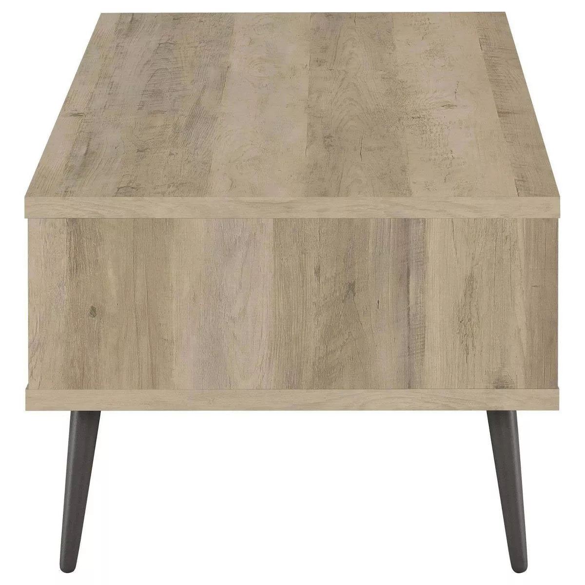 Mid Century Modern Wood Coffee Table with Drawer and Shelf Antique Pine/Gray