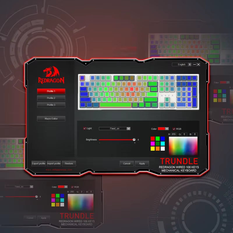 K668 RGB Gaming Keyboard, 108 Keys Wired Mechanical Keyboard W/Extra 4 Hotkeys Upgraded Hot-Swappable Socket，Red Switch