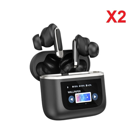 Blitzwolf BW-FYE16 LED Screen TWS Earbuds Bluetooth Earphone Colorful Touch Screen Active Noise Cancelling 32H Battery Life 3D Spatial Audio HD Calls IPX5 Waterproof Portable Headset