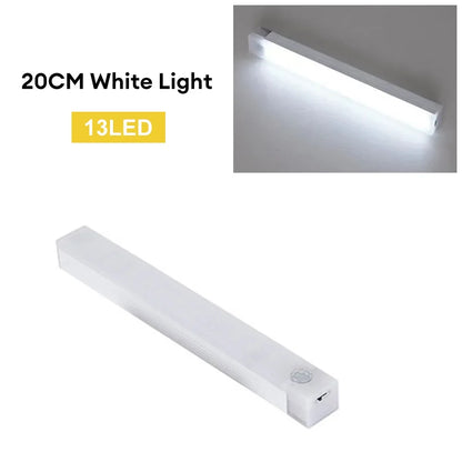 Wireless LED Motion Sensor Night Light - Rechargeable Type C Cabinet and Wardrobe Lamp for Staircase and Kitchen Backlighting