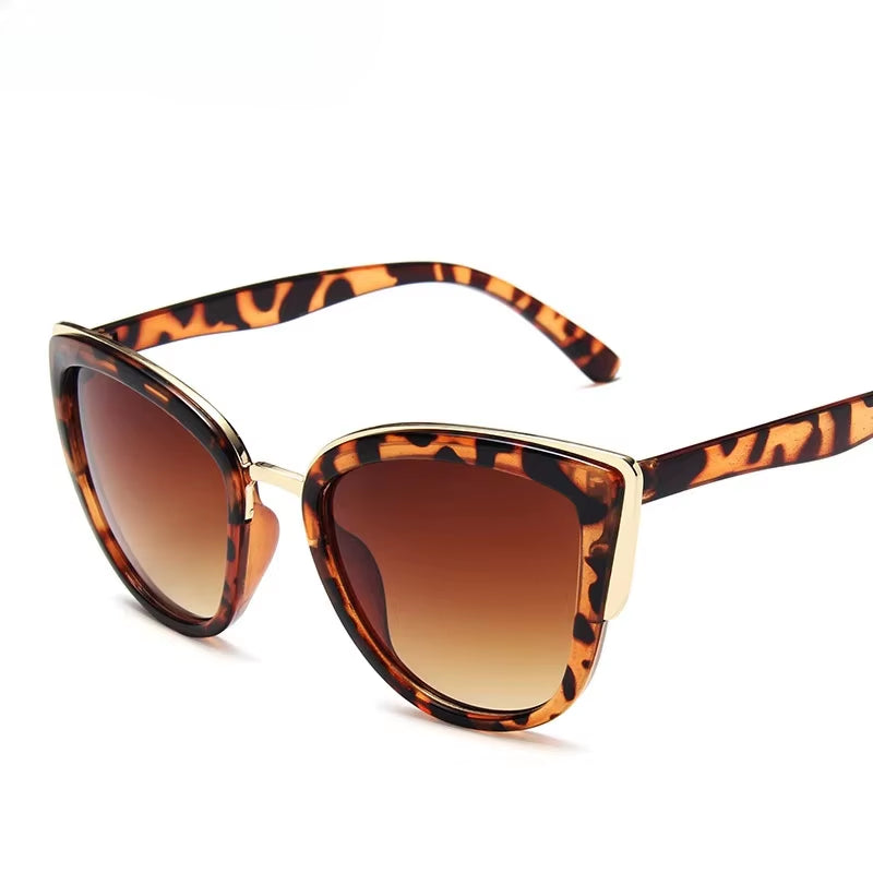 Cat Eye Sunglasses for Women PC with Metal Big Black Fast Selling Luxury Women Polarized Sunglasses Sunwear