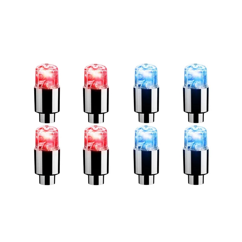 Durable Tire Valve Cap Lights - 2/4/8 Pack for Cars, Motorcycles, and Bicycles