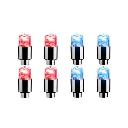 Durable Tire Valve Cap Lights - 2/4/8 Pack for Cars, Motorcycles, and Bicycles