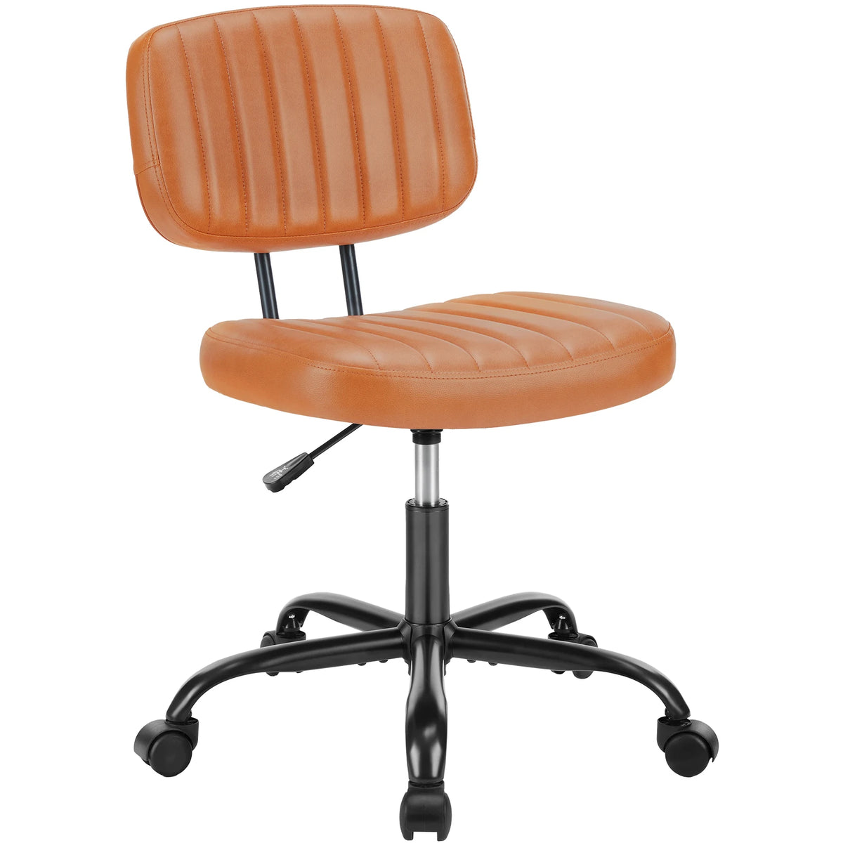 Ergonomic Armless PU Leather Office Chair with Swivel and Height Adjustment for Home and Gaming Use