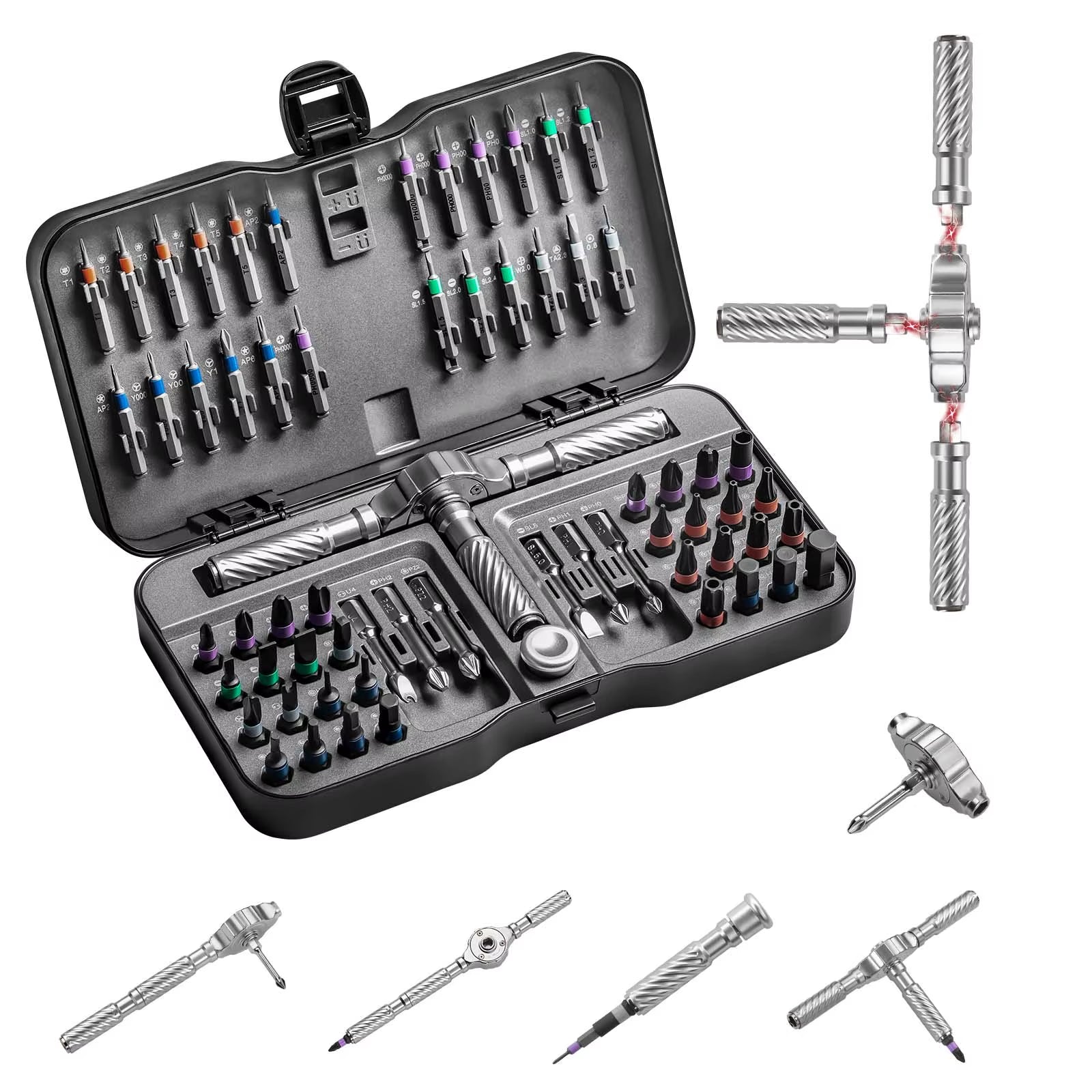 66In1 Multifunction Ratchet Screwdriver Set Multi Magnetic Bits Mini Repair Tool Kit Household Tool for PC & Desk Etc.