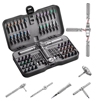 66In1 Multifunction Ratchet Screwdriver Set Multi Magnetic Bits Mini Repair Tool Kit Household Tool for PC & Desk Etc.