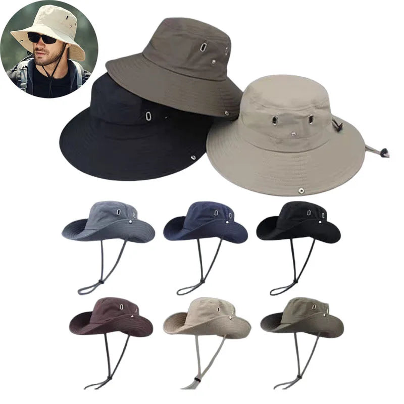 UV Protection Summer Sun Hats for Outdoor Activities - Versatile Fishing, Hunting, Hiking, and Camping Visor Bucket Hat with Neck Flap for Men and Women