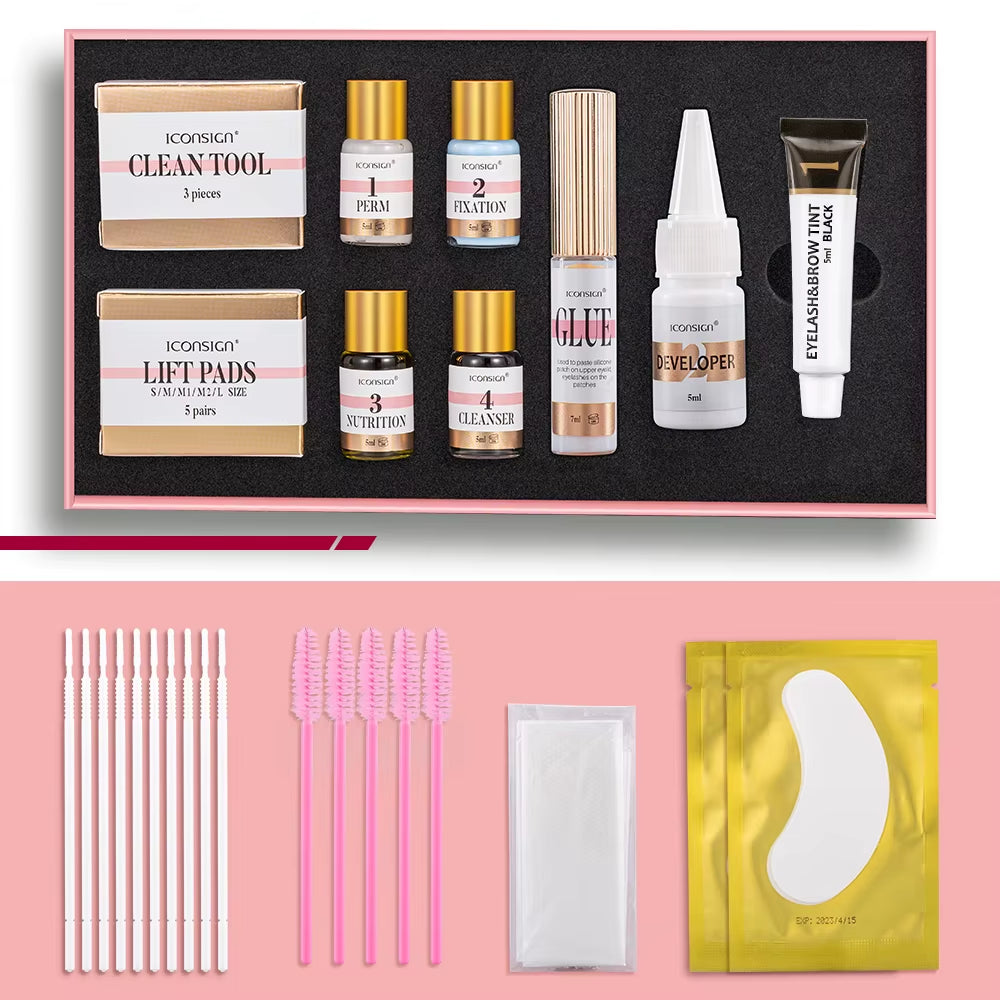 ICONSIGN Professional Eyelash Lift and Tint Kit with Brow Lamination Dye - Eye Makeup Tools