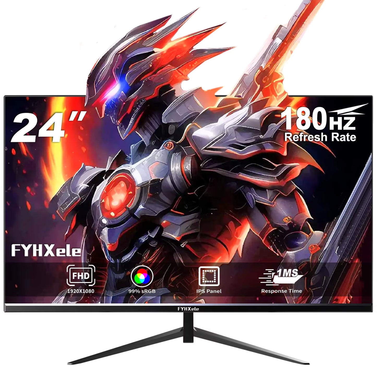 Fyhxele 24Inch 180Hz Gaming Monitor 1K FHD Computer Display 1Ms Response Time Eye Care Screen LCD Support HDR G-Sync VESA