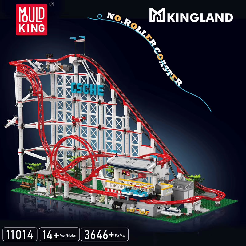 Mould King 11014 Motorized Roller Coaster Building Block Set - Technical Brick Toy for Kids - Ideal Christmas Gift