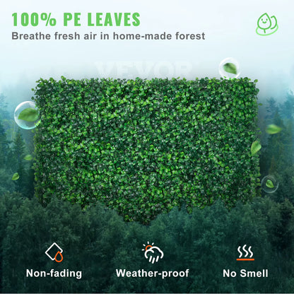 Succebuy Artificial Boxwood Hedge Wall Panels - 24 Pieces, 20x20/24x16 Inches, Green Grass Backdrop for Decorative Use