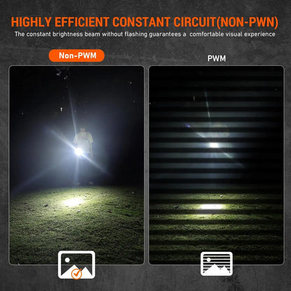 Wurkkos TD01C 21700 Tactical Rechargeable LED Flashlight with USB-C, 1800 Lumens, 1000M Throw, IPX8 Waterproof, Tail Switch