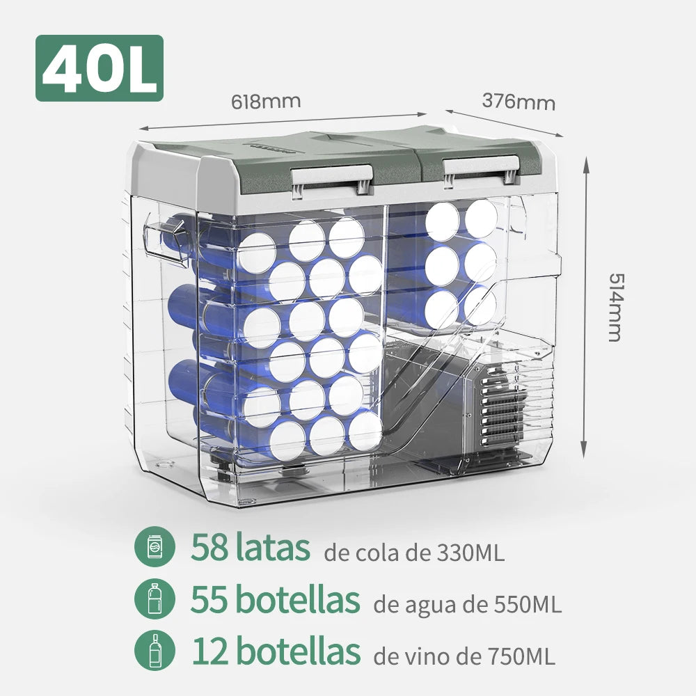 Alpicool NLS Series Portable Car Refrigerator and Freezer - 20L, 30L, 40L Capacity, 12V/24V DC and 100-240V AC for Camping and Outdoor Use