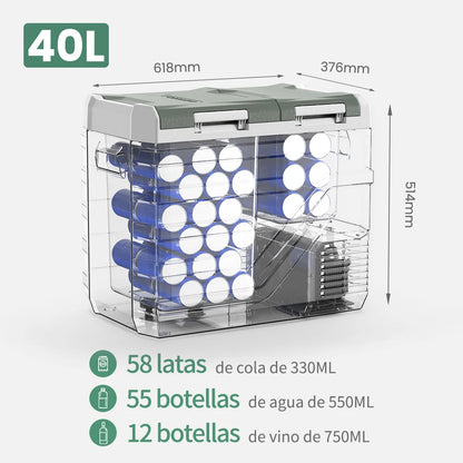 Alpicool NLS Series Portable Car Refrigerator and Freezer - 20L, 30L, 40L Capacity, 12V/24V DC and 100-240V AC for Camping and Outdoor Use