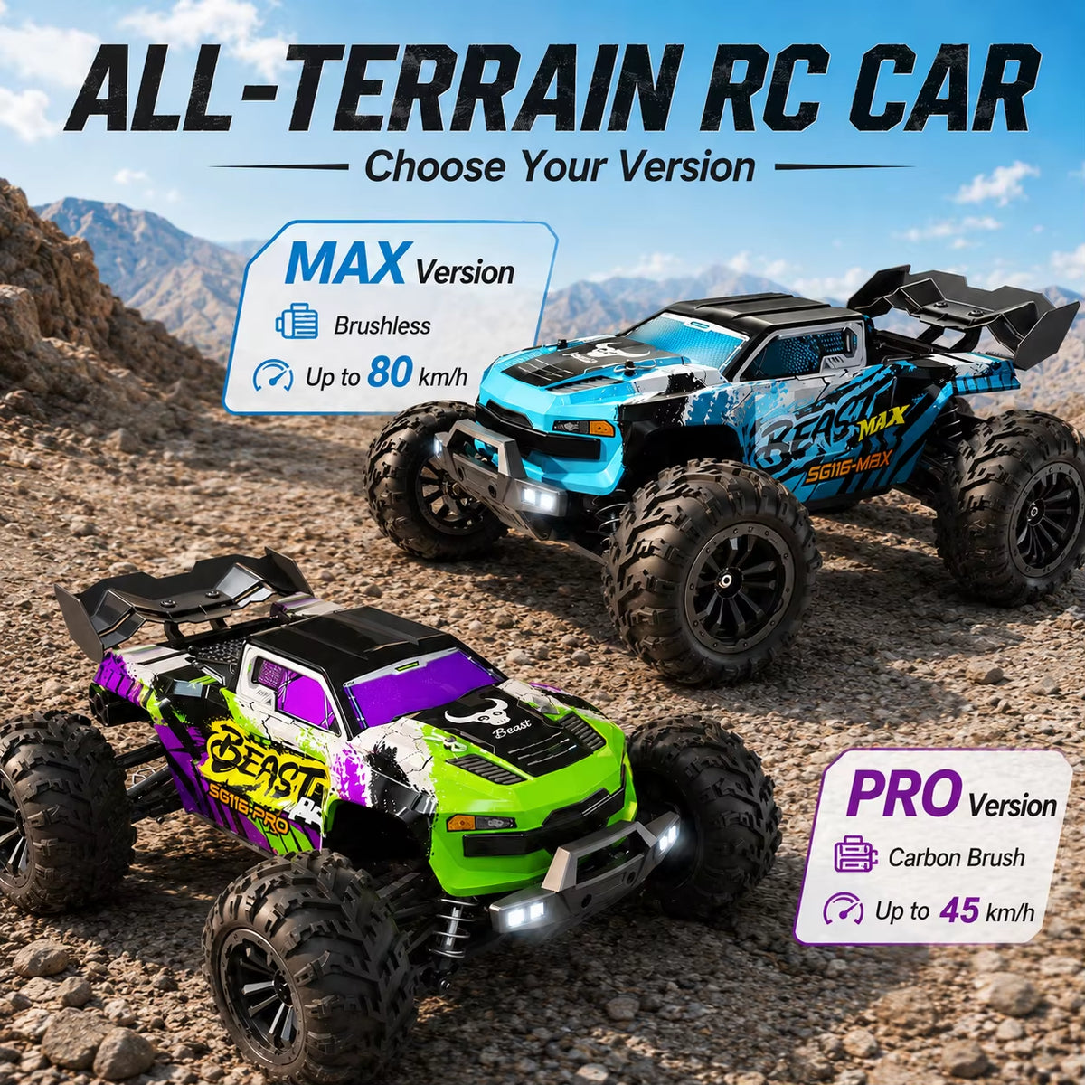 ZNLYRION SG116MAX PRO 1:16 Scale 4WD Off-Road RC Buggy with Optional Brushless Motor and Anti-Slip Tires
