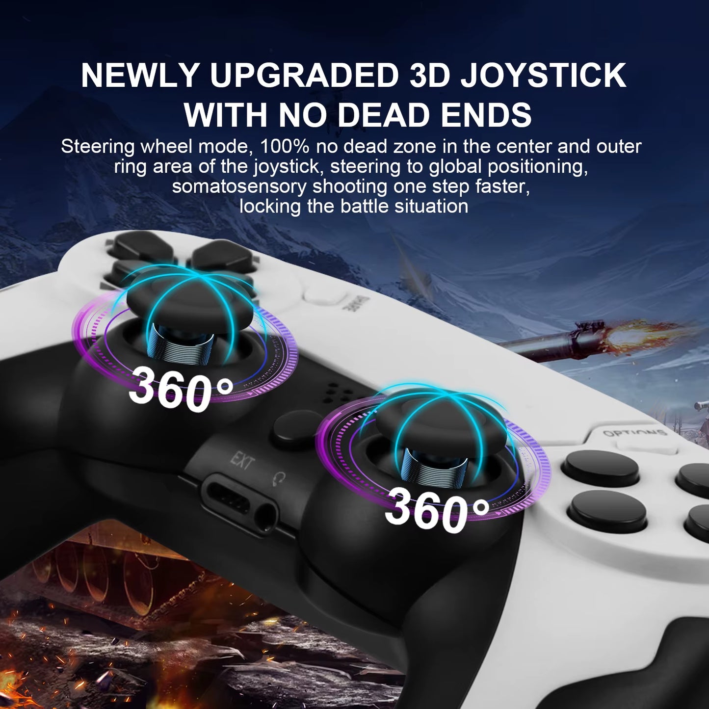 Wireless Controller Dual Vibration Game Joystick Gamepd for PS4 PS3 Console PC Gamepad with 6-Axis Gyros