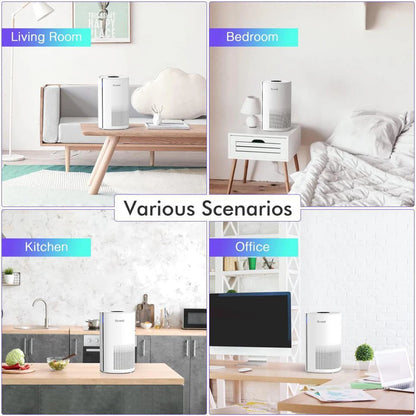 ECOWELL EAP250W HEPA Air Purifier for Home Bedroom, Remove 99.97% Dust Pollen Odors Pet Dander, Large Room Air Purifiers for Office Desk Kitchen Living Room