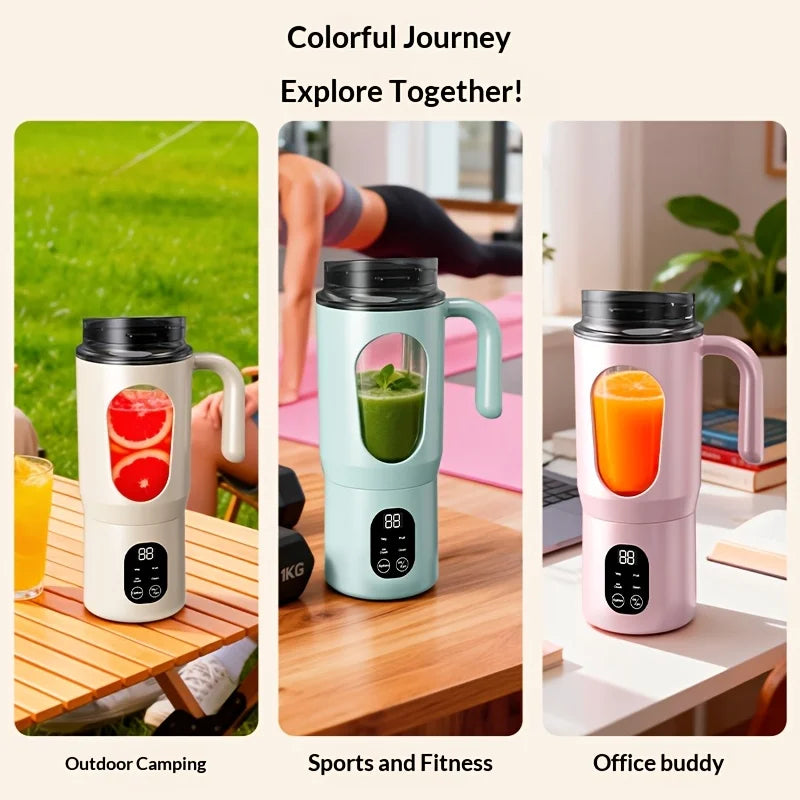 Portable 580ML Juice Maker and Blender with 8 Blades - Durable 2-in-1 Extractor for Smoothies and Shakes