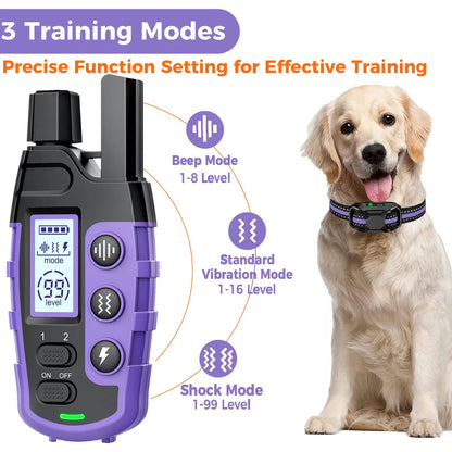3300Ft Electric Dog Training Collar Remote Control Waterproof Pet Behaviorfor 5-120Lbs Puppy with Vibration Shock Beep