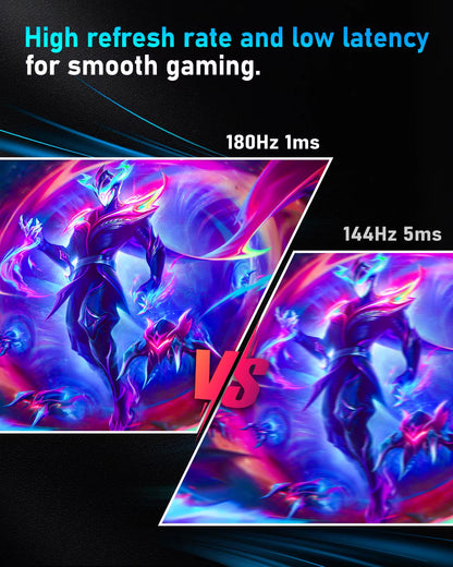 Fyhxele 24Inch 180Hz Gaming Monitor 1K FHD Computer Display 1Ms Response Time Eye Care Screen LCD Support HDR G-Sync VESA