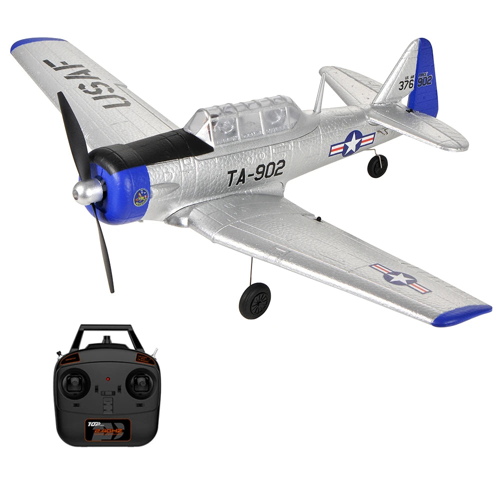 TOP RC HOBBY AT-6 2.4Ghz 4CH 450Mm Wingspan EPP 6-Axis Gyro One-Key U-Turn Aerobatic RC Airplane RTF for Beginners