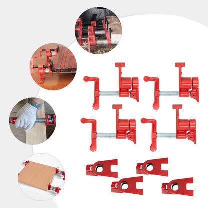 4-Piece Wood Gluing Pipe Clamp Set for 3/4" Threaded Pipes - Ideal for Woodworking Applications