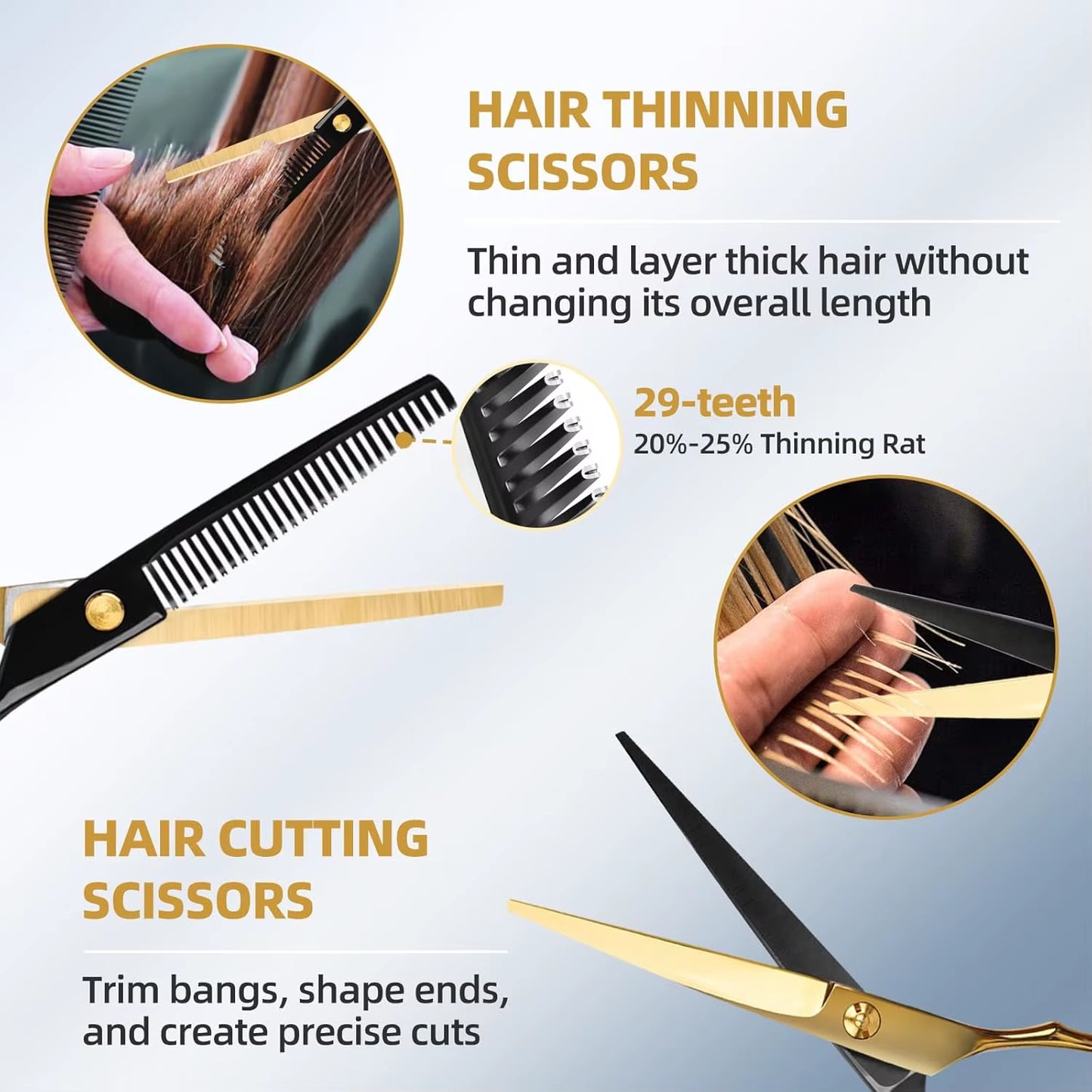 12Pcs Hair Scissor Professional Set,Stainless Steel Barber Supplies, Thinning Shears Included,Hair Supplies ,Barber Supplies